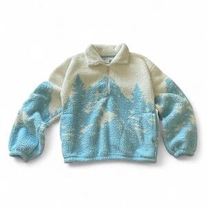 Gilly Hicks Kids Fleece Jacket in Cream and Blue